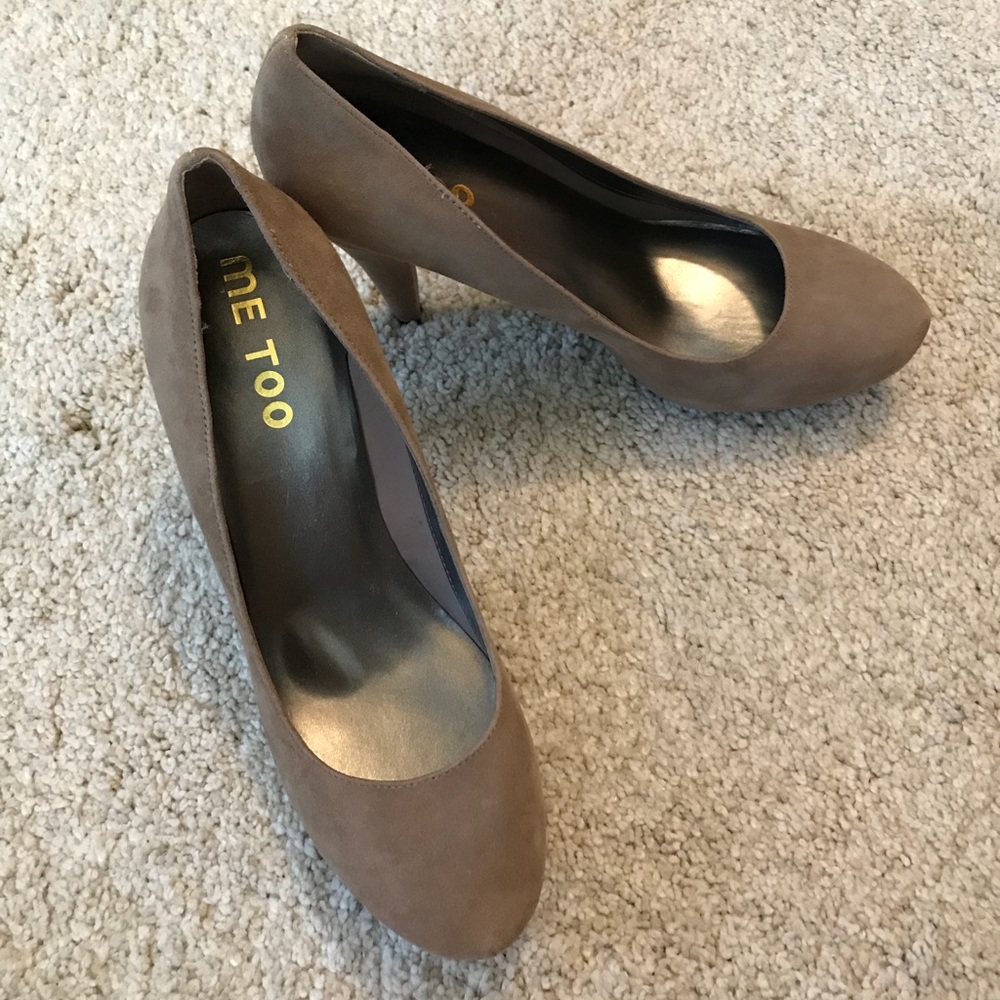 Sueded nude 4 inch heels